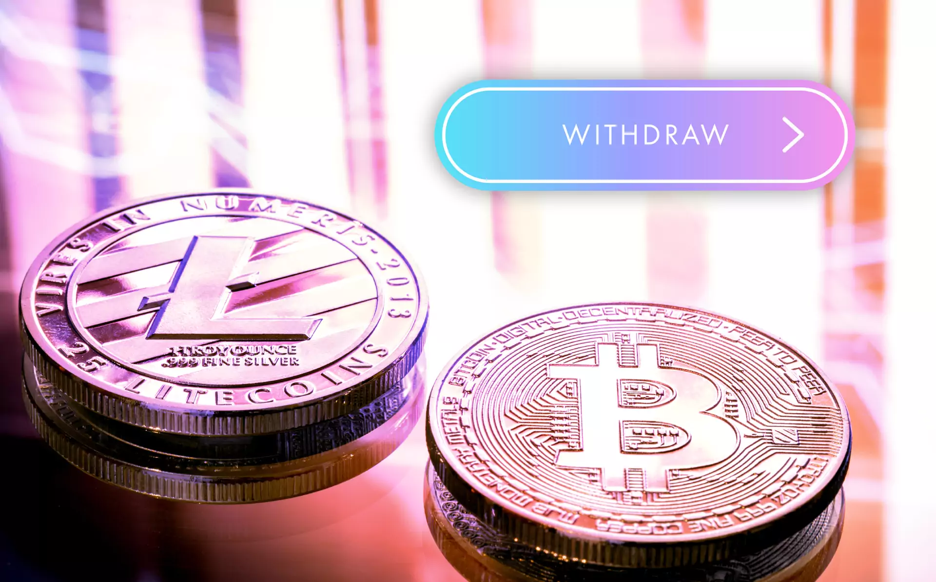 After you win any funds, you can easily withdraw money from the casino account to your crypto-wallet.
