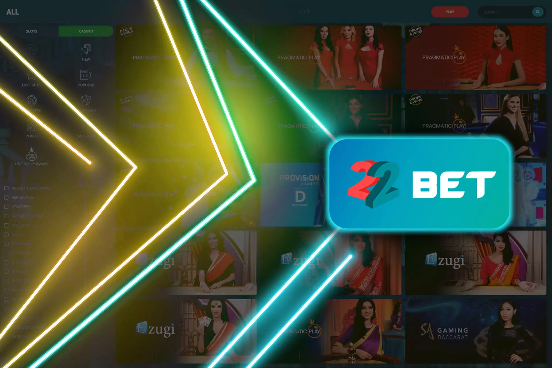 In the casino section of 22bet, you find Indian traditional games.