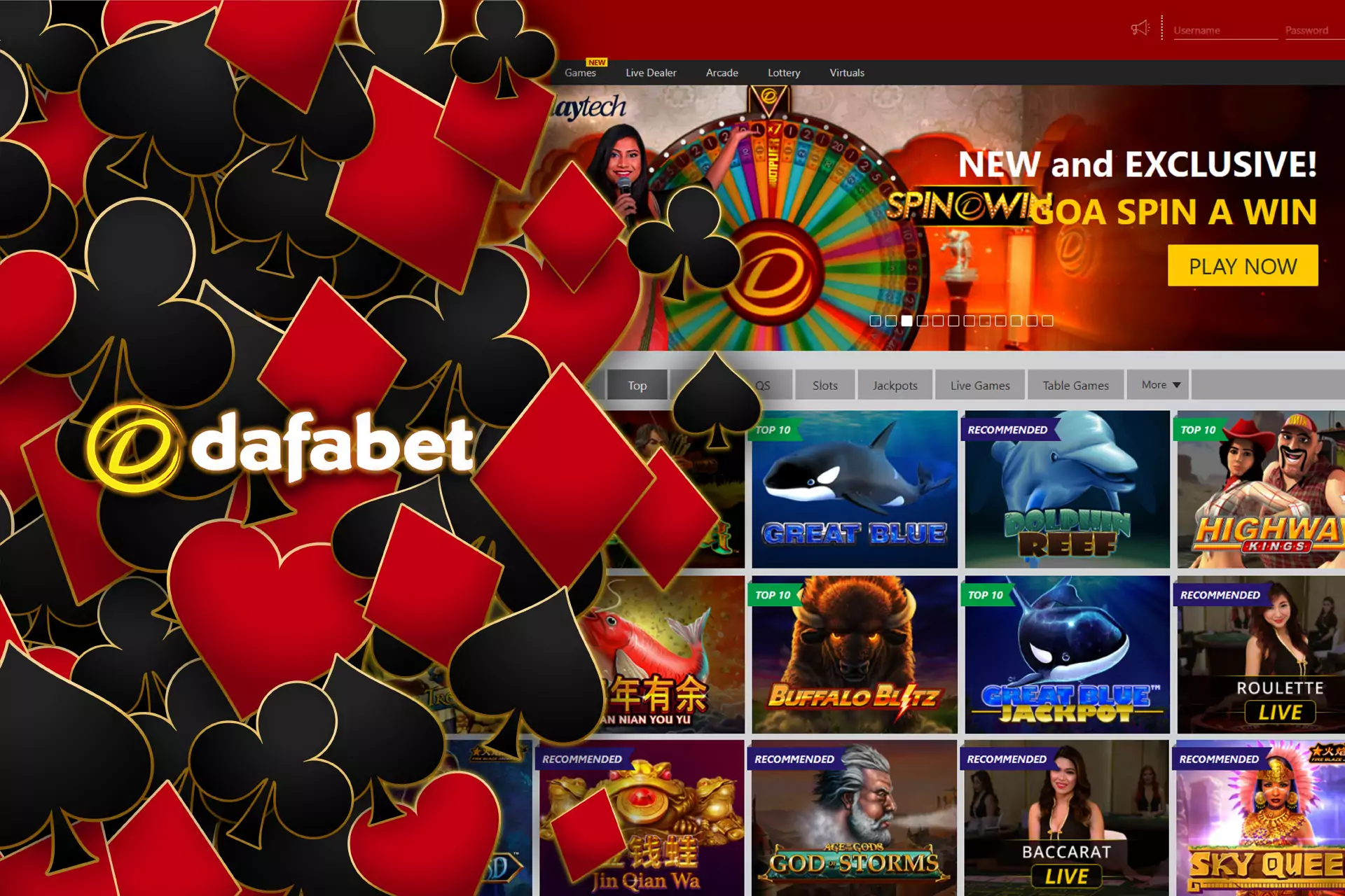 In the casino section on the Dafabet, you find more than 1000 games.