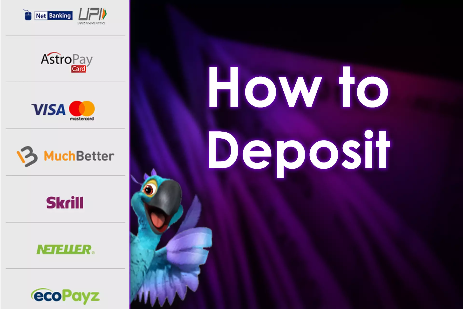 You can use your e-wallet or bank card to transfer money to your casino account.