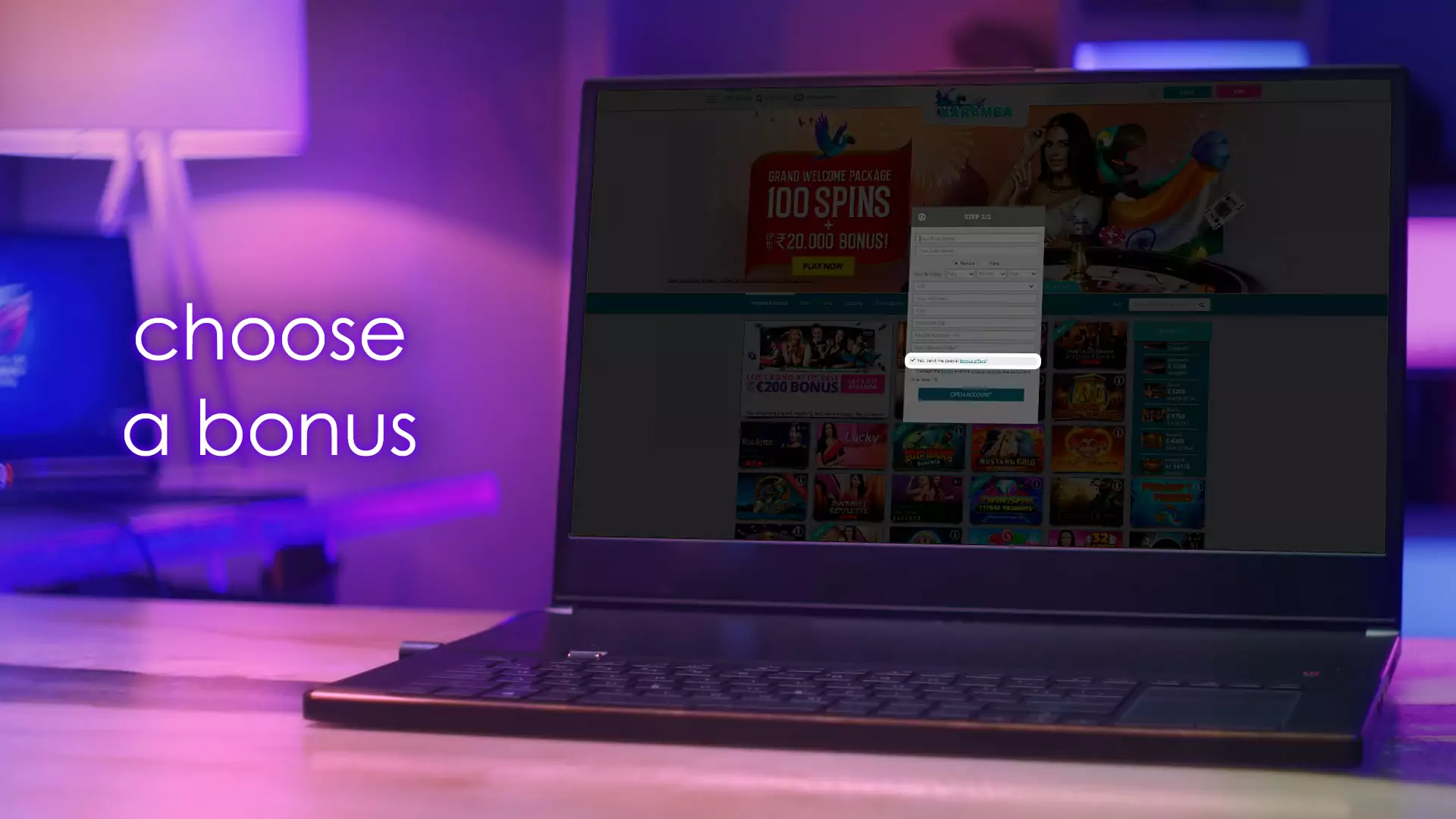 Check the box if you agree to receive the bonus.