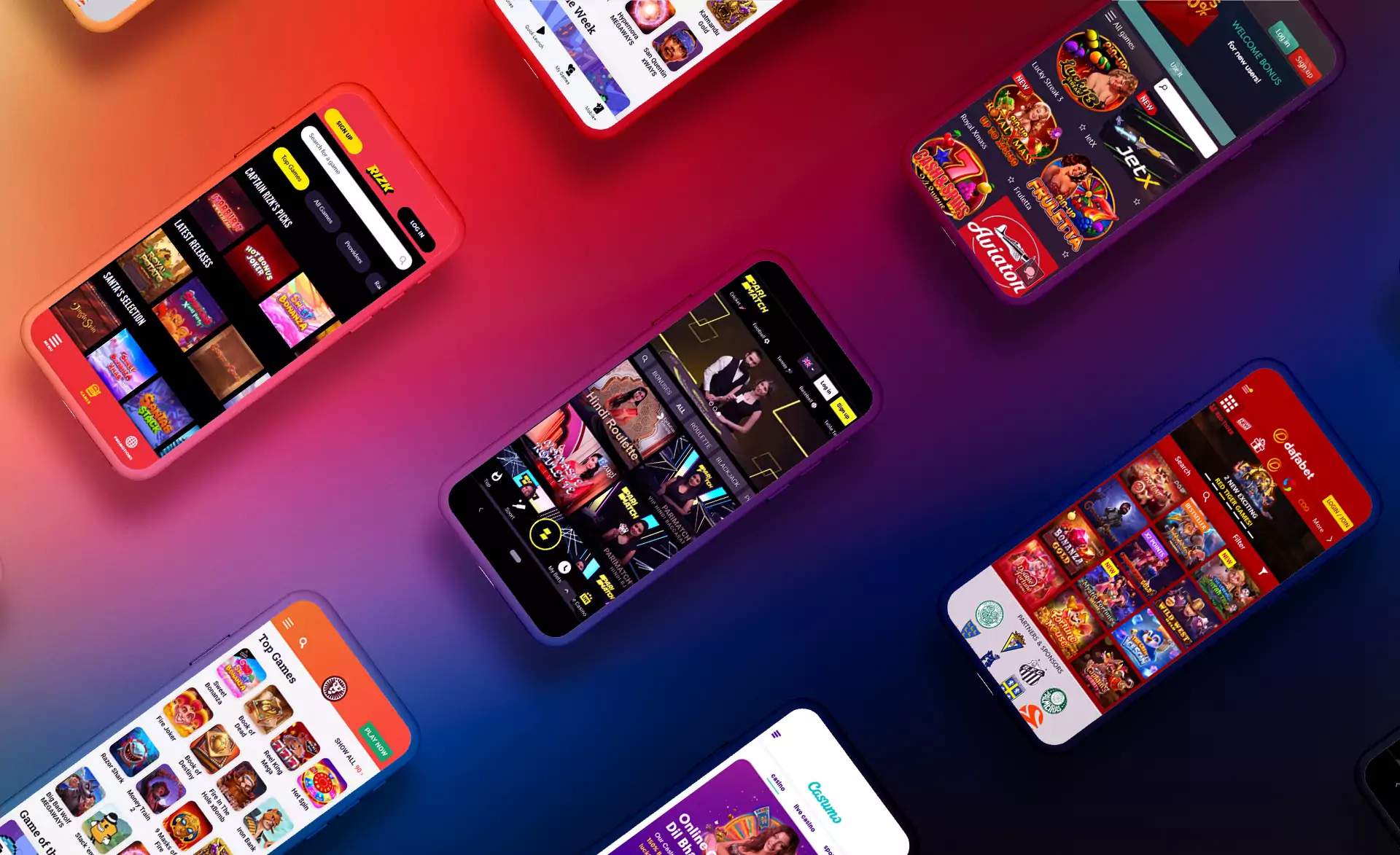 This rating shows the best casino apps for the Android OS.