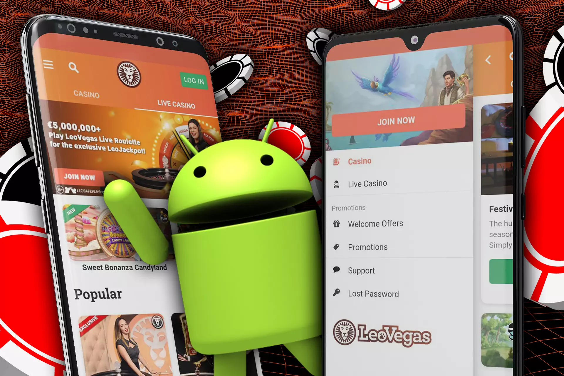 There is a great app of LeoVegas for Android devices that you can download from the official site or using our direct link.