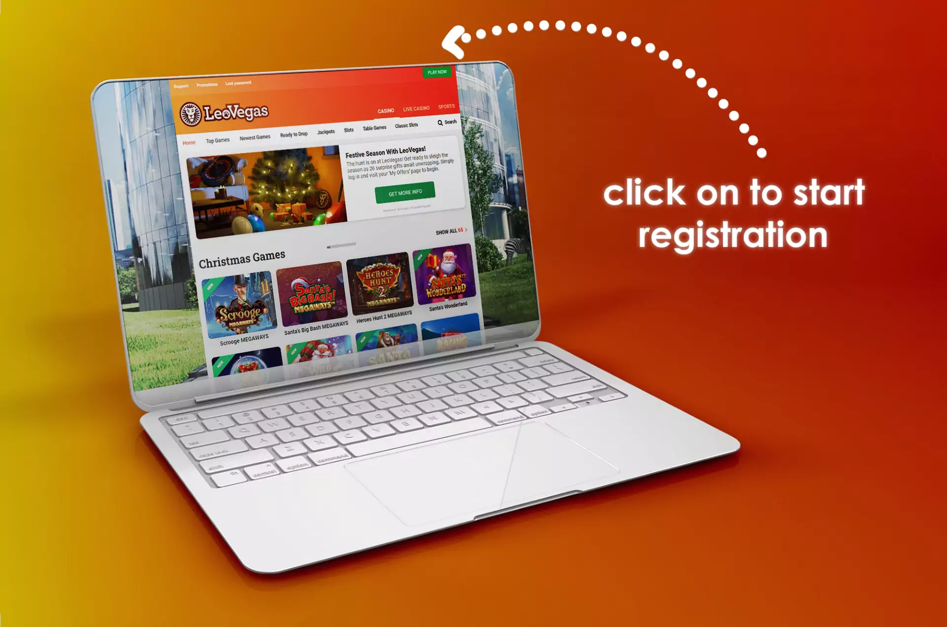 Click on the 'Play now' button to start the registration.