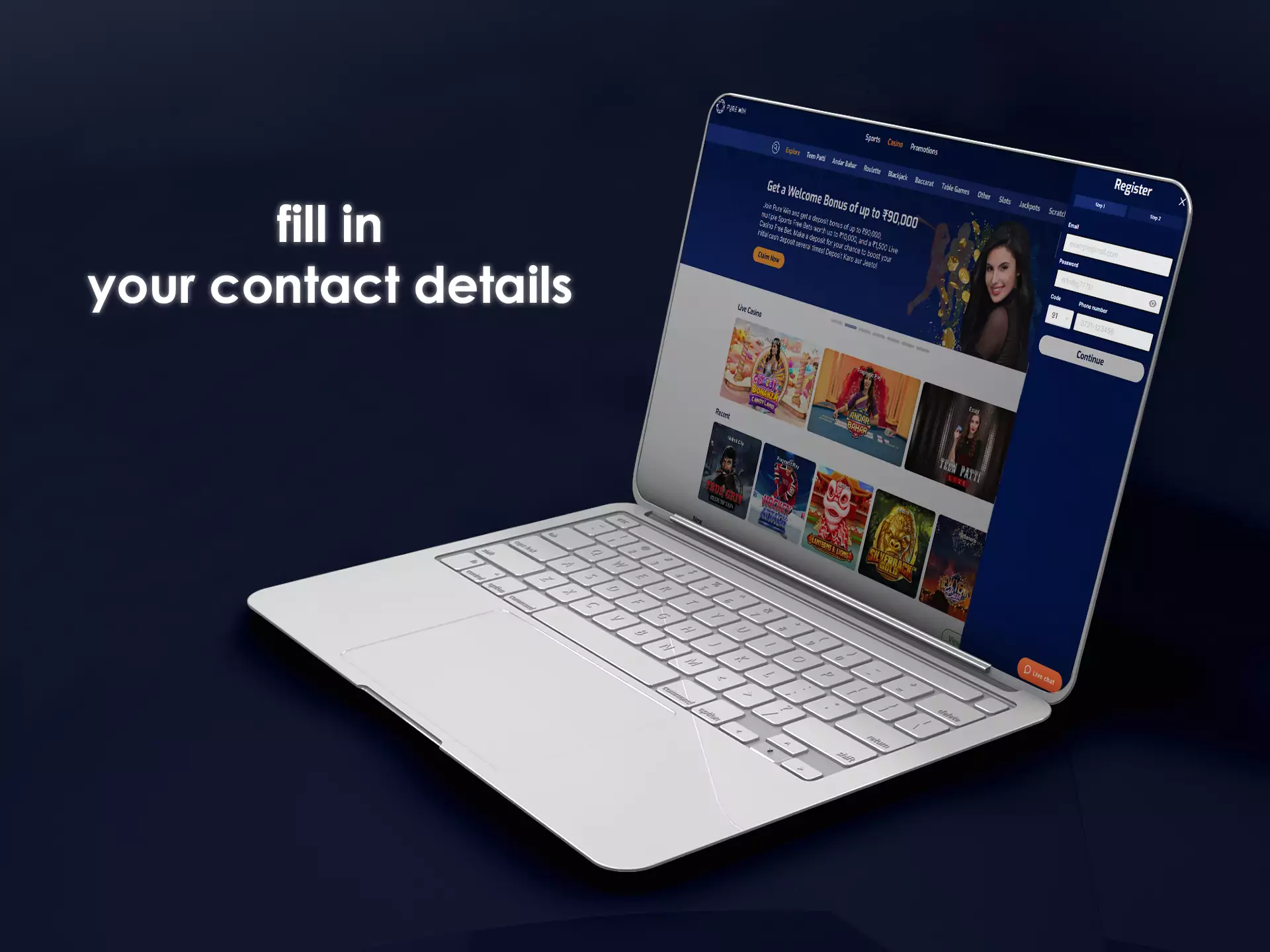 Provide your contact information at the first step of the registration.